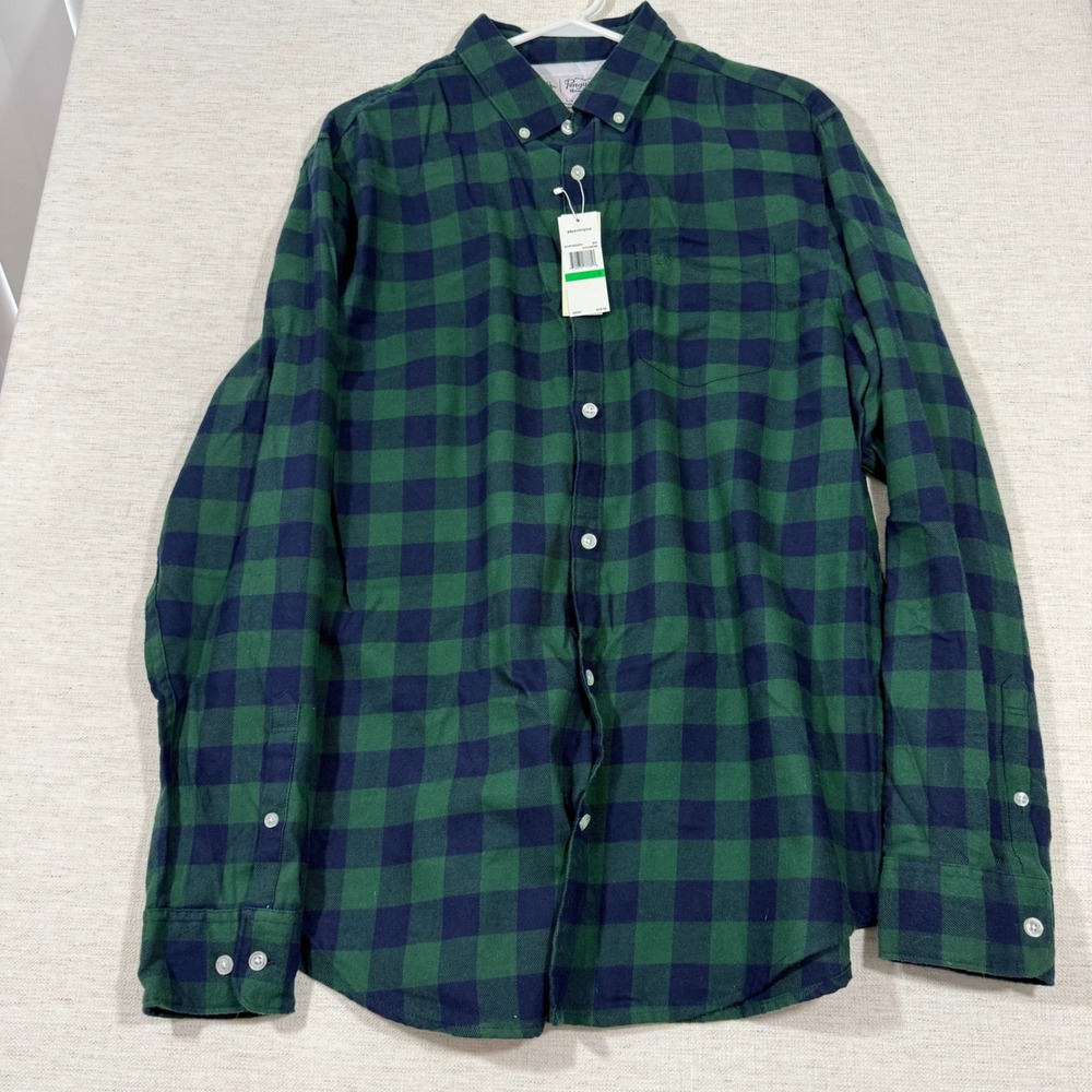 Original Penguin Button Down Mens L Green New Buffalo Plaid OCWH9054PX